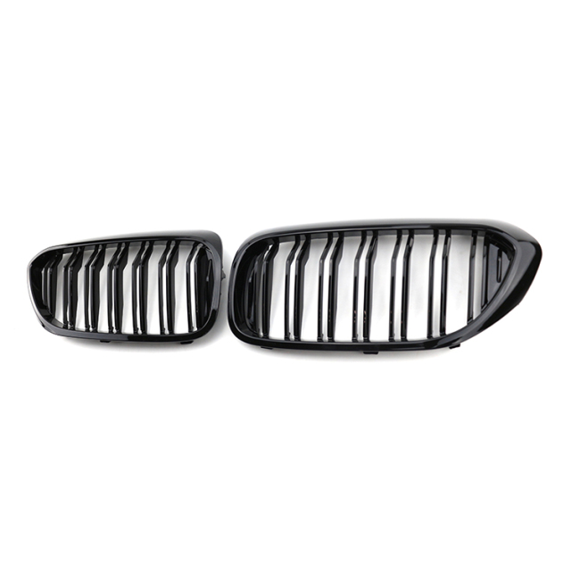 Car Decoration Accessories Double Slat Line Gloss Matte Black Auto Car Grill Front Grille for BMW 5 Series G30/G38 2018-2020