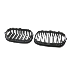 Car Parts Decoration Matte Black Dual Slat Front Bumper Mesh Radiator Grille Car Front Grille Fit for BMW F20 2015-2018