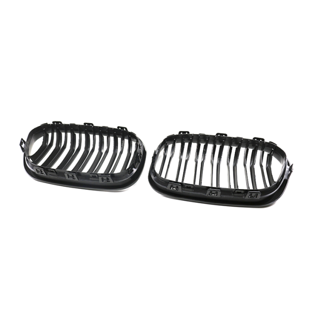 Car Parts Decoration Matte Black Dual Slat Front Bumper Mesh Radiator Grille Car Front Grille Fit for BMW F20 2015-2018