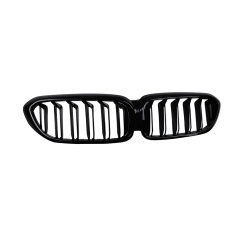 Auto Decorative Gloss Black Single Slat Aftermarket Front Bumper Mesh Radiator Grille Car Grille Fit for BMW G30 2017-2020