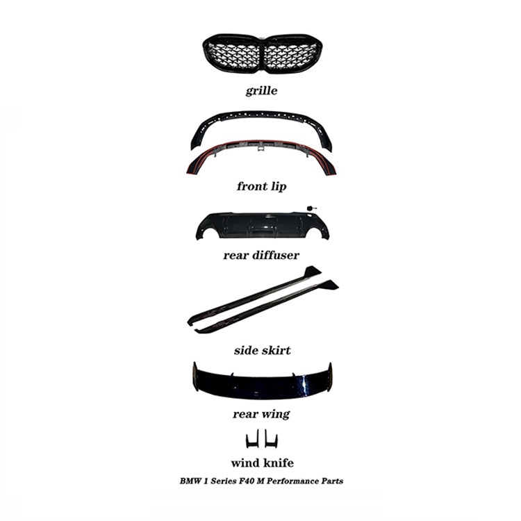Car Accessories M-Performance Gloss Black Bumper Lip Diffuser Rear Spoiler Grille Body Kit for BMW 1 Series F40 2018,www.hongyangcorp.com,Car Accessories M-Performance Gloss Black Bumper Lip Diffuser Rear Spoiler Grille Body Kit for BMW 1 Series F40 2018