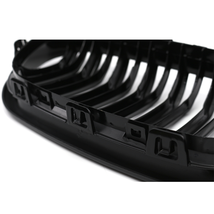 Vehicle Gloss Black Dual Slat Replacement Front Bumper Mesh Grille Car Front Grille for BMW Series 1 F20 2015-2018