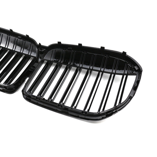 Gloss Black Double Slat Replacement Custom Repair Front Bumper Mesh Grille Car Front Grille for BMW 7 Series G11/G12 2019-IN
