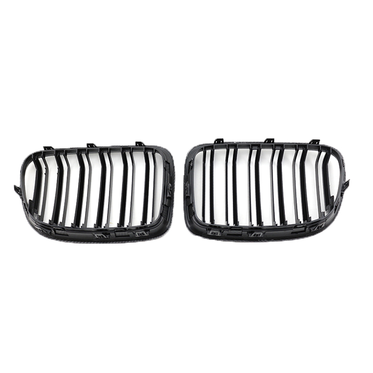 Carbon Look Double Slat Car Bumper Grille Fit for BMW X1 Series E84 2009-2016 Mesh Front Grille