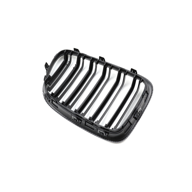 Carbon Look Double Slat Car Bumper Grille Fit for BMW X1 Series E84 2009-2016 Mesh Front Grille