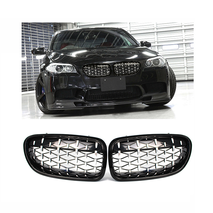 Automotive Accessories Diamond Black Front Bumper Mesh Radiator Grille Car Front Grille Fit for BMW Series 5 F10 2010-2017,www.hongyangcorp.com,Automotive Accessories Diamond Black Front Bumper Mesh Radiator Grille Car Front Grille Fit for BMW Series 5 F10 2010-2017