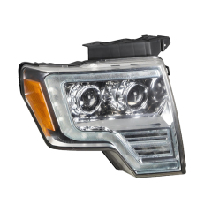 Auto Parts 2 LED Lens White Day Light Lens Smoked&clear Shade Matte Black&chrome Plated Decorative Frame for Ford F150 2009-2014
