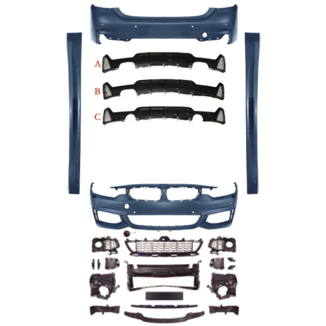 Auto Spare Parts Car Front Bumper Assy Grille Rear Diffuser Bodykit for BMW 4 Series F32 F33 F36 Modified to M-Tech 2014-2019