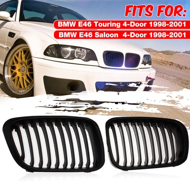 Auto Part Spare Grille for BMW 3 Series E46 (four Doors) 1998-2001 Single Slat Gloss/Matte Black Carbon Look,www.hongyangcorp.com,Auto Part Spare Grille for BMW 3 Series E46 (four Doors) 1998-2001 Single Slat Gloss/Matte Black Carbon Look
