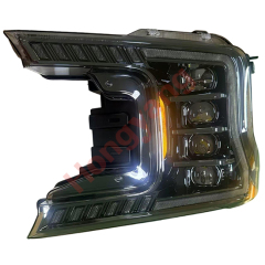 Auto Parts Y4LED Lens Round Decorative Cover White Day Light Head Lamp Headlights for Ford F150 2018-2020Chrome Decorative Cover
