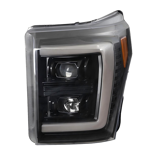Auto Parts 2 LED Lens White Day Light Lens Smoked&clear Shade Matte Black&chrome Plated Decorative Frame for Ford F250 2009-2014