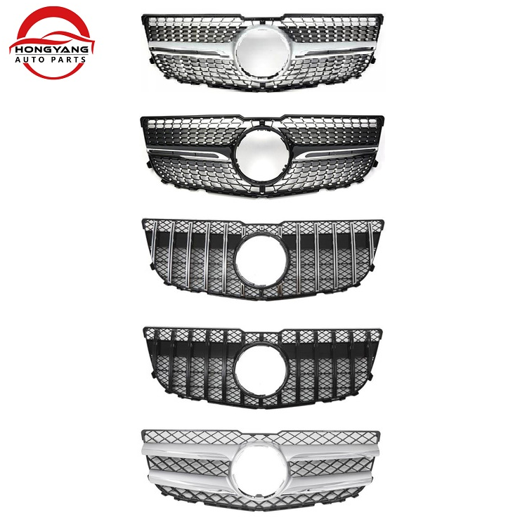 Car Front Grille for Benz GLK X204 2013-2015 Diamond GTR Original Black Silver,www.hongyangcorp.com,Car Front Grille for Benz GLK X204 2013-2015 Diamond GTR Original Black Silver