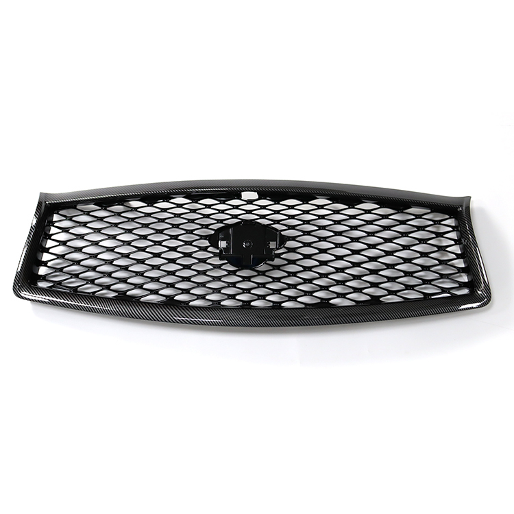 Car Front Grille for Infiniti Q50 2014-2017 Gloss Black Frame with Camera Hole High Configuration Car Bumper Grill
