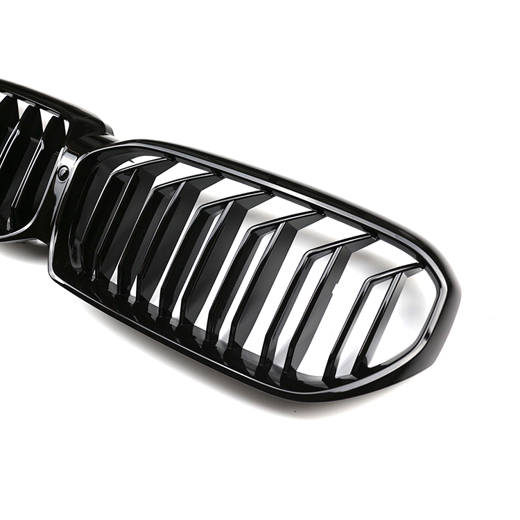 Gloss Black Dual Slat Front Bumper Mesh Radiator Cover Grille Store Car Front Grille Fit for BMW 5 Series G30 G38 2020-IN