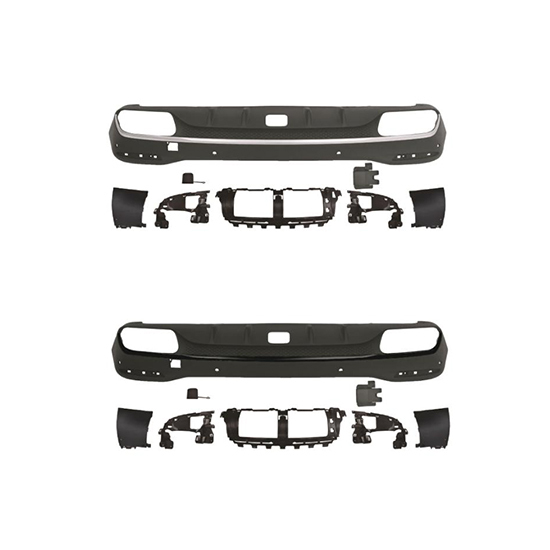 Car Body Kits Rear Bumper Rear Diffuser for Mercedes Benz Class GLE W167 MUpgrade to AMG63 2020-2024 With Hole/Silver/Black,www.hongyangcorp.com,Car Body Kits Rear Bumper Rear Diffuser for Mercedes Benz Class GLE W167 MUpgrade to AMG63 2020-2024 With Hole/Silver/Black