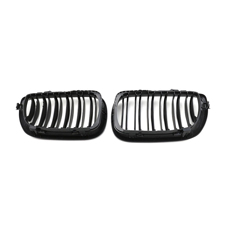 Car Parts Matte Black Dual Slat Front Bumper Mesh Net Radiator Grille Car Front Grille Fit for BMW 3Series E46 2002-2004