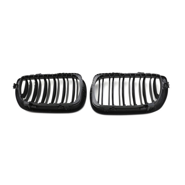 Car Parts Matte Black Dual Slat Front Bumper Mesh Net Radiator Grille Car Front Grille Fit for BMW 3Series E46 2002-2004