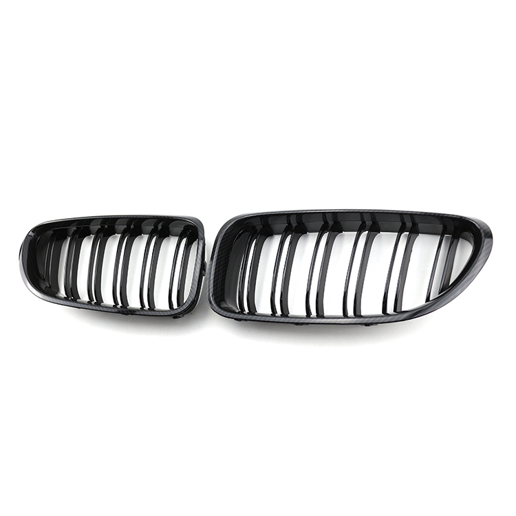 Auto Parts and Accessories Double Slat Gloss/Matte Black Carbon Look Car Front Grille for BMW 6 Series F12 F06  12-16