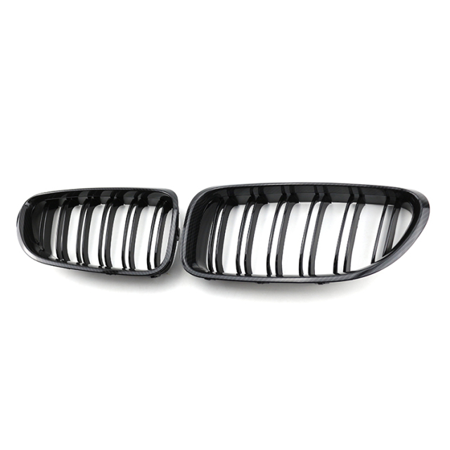Auto Parts and Accessories Double Slat Gloss/Matte Black Carbon Look Car Front Grille for BMW 6 Series F12 F06  12-16