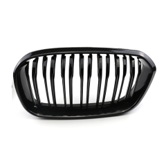 Carbon Look Dual Slat Front Bumper Mesh Radiator Cover Grille Store Car Front Grille Fit for BMW Series 1 F20 2015-2018