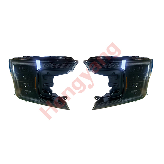 Auto Parts F Style  4LED Lens Round Decorative Cover Head Lamp Headlights for Ford F150 2018-2020 Chrome Plated Decorative Frame