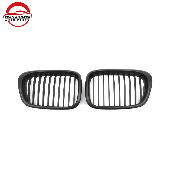Car Body Kits Matte Black Dual Slat Inserts Front Bumper Mesh Grille Car Front Grille for BMW Series 5 E39 2002-2004,www.hongyangcorp.com,Car Body Kits Matte Black Dual Slat Inserts Front Bumper Mesh Grille Car Front Grille for BMW Series 5 E39 2002-2004