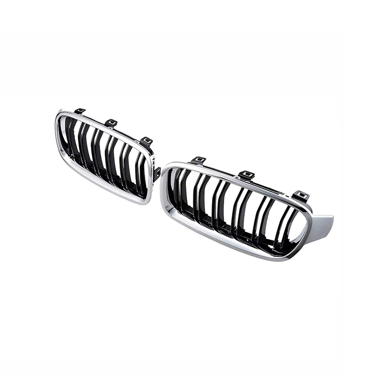 China Car Accessories Double Slat Line Chrome Gloss Black Car Front Bumper Grill Grille for BMW 3 Series F30/F35 2012-IN 2022