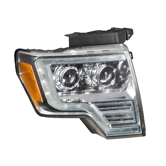 Auto Parts Car Headlights 2 Halogen Lens White Day Light Lens Matte Black&chrome Plated Decorative Frame for Ford F150 2009-2014