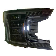 Auto Parts Y4LED Lens Round Decorative Cover Head Lamp Headlights Y Style for Ford F150 2018-2020 Chrome Plated Decorative Frame