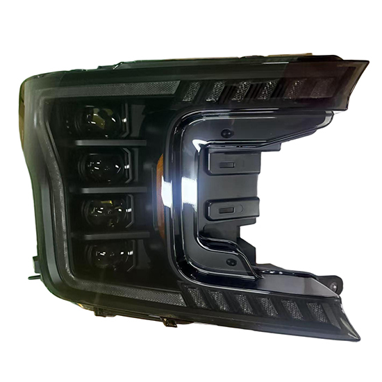 Auto Parts Y4LED Lens Round Decorative Cover Head Lamp Headlights Y Style for Ford F150 2018-2020 Chrome Plated Decorative Frame