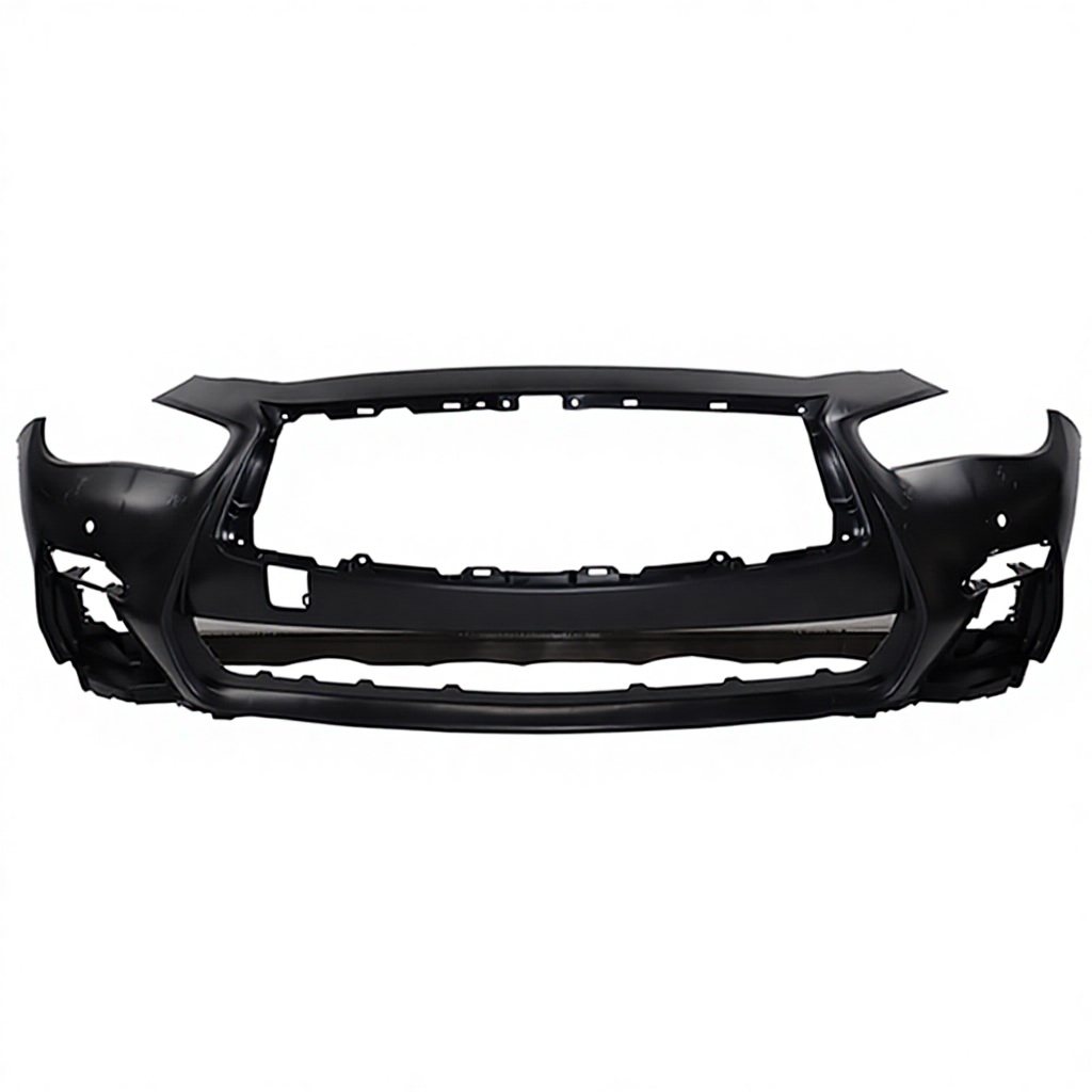 Car Parts Black W/I PDC Hole W/I Washer Hole Front Bumper Fit for Infiniti Q50 2014-2017 62022 85022