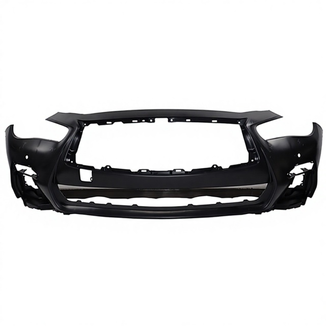 Car Parts Black W/I PDC Hole W/I Washer Hole Front Bumper Fit for Infiniti Q50 2014-2017 62022 85022