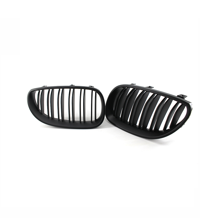 High Quality Car Grill Matte Black Double Line Front Bumper Car Grille for BMW 5 Series E60 2003-2010