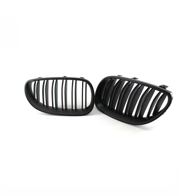 High Quality Car Grill Matte Black Double Line Front Bumper Car Grille for BMW 5 Series E60 2003-2010