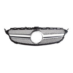 Vehicle Spare Parts Car Body Kits Front Bumper Grille Silver for Mercedes Benz Class C W205  Upgrade to AMG 2015-2018,www.hongyangcorp.com,Vehicle Spare Parts Car Body Kits Front Bumper Grille Silver for Mercedes Benz Class C W205  Upgrade to AMG 2015-2018