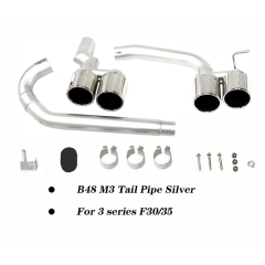 Silver Exhaust B48 Pipe Stainless Steel Tail Throat for BMW 3 Series F30 F35 2012-2018