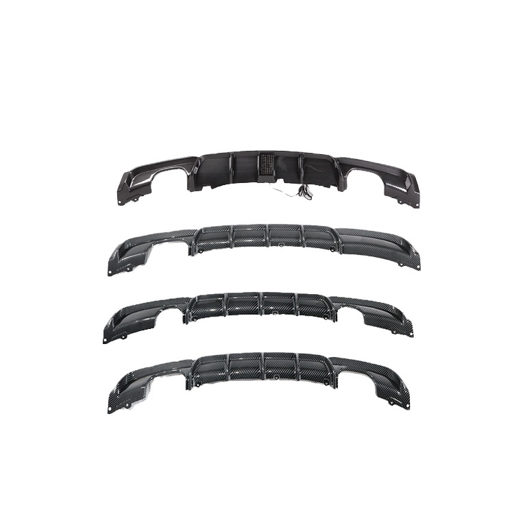 Body Kit for Cars Carbon Fiber Look Rear Diffuser for BMW 3 Series F30/F35 M3 Rear Bumper Diffuser Spoiler with LED Style