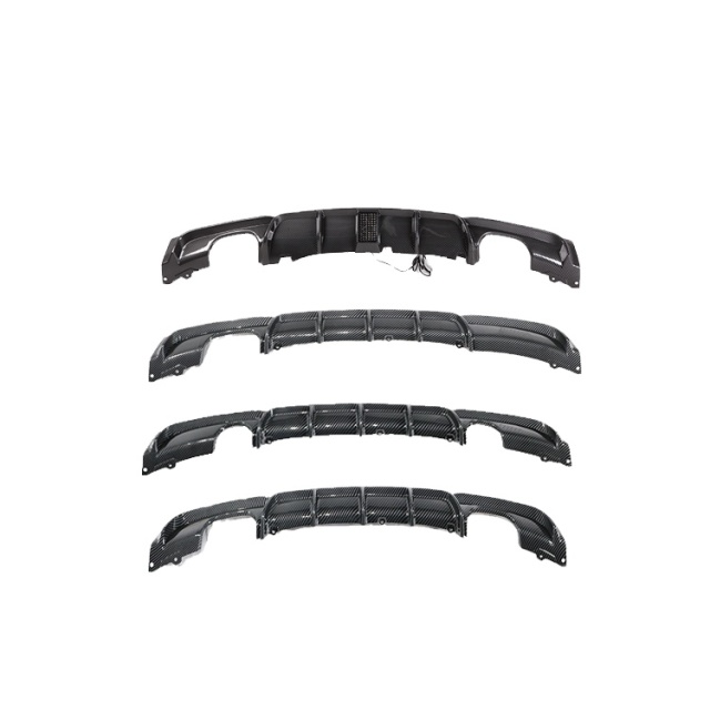 Body Kit for Cars Carbon Fiber Look Rear Diffuser for BMW 3 Series F30/F35 M3 Rear Bumper Diffuser Spoiler with LED Style