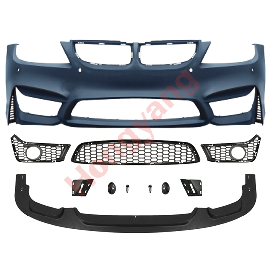 Car Body Kit Front Bumper Assy for BMW 3Series E90 Modified to M4 2005-2008 With Fog Lamp Hole Style