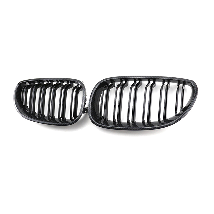 Upgrade Front Bumper Grille for BMW 5 Series E60 Double Slat Carbon Look 2004-2009