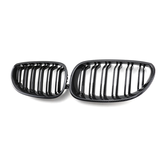 Upgrade Front Bumper Grille for BMW 5 Series E60 Double Slat Carbon Look 2004-2009