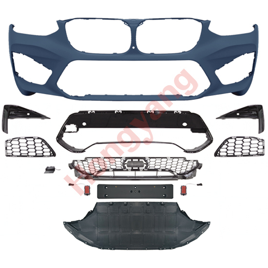 Car Auto Spare Parts Front Bumper Assy Grille Front Lip Spoiler Bodykit for BMW X4 Series G02 Modified to X4M 2018-2021,www.hongyangcorp.com,Car Auto Spare Parts Front Bumper Assy Grille Front Lip Spoiler Bodykit for BMW X4 Series G02 Modified to X4M 2018-2021