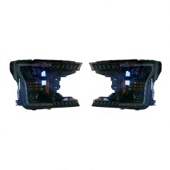 Auto Parts 2LS Halogen Lens Round Decorative Cover Head Lamp Headlights for Ford F150 2018-2020 Matte Black Decorative Cover