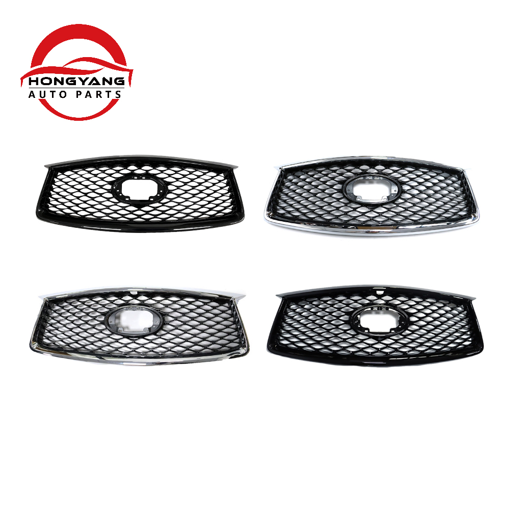 Facelift Kit Car Front Bumper Grille for Infiniti QX50 2019-2022 Gray Car Grill Inside+Chrome Frame 62310-5NN0A