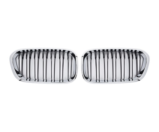 Auto Accessory Chrome Dual Slat Front Bumper Mesh Radiator Grille Car Front Grille Fit for BMW Series 5 E60 2003-2010