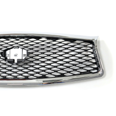 High Quality Car Grill for Infiniti Q50 2014-2017 Front Bumper Grille Gray C/W Chromed Frame W/O Camera Hole 62310-4HB1B