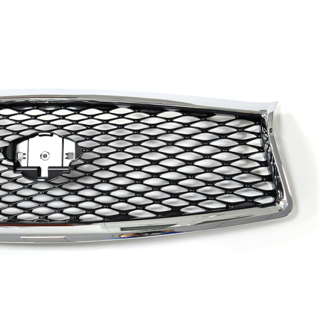 High Quality Car Grill for Infiniti Q50 2014-2017 Front Bumper Grille Gray C/W Chromed Frame W/O Camera Hole 62310-4HB1B