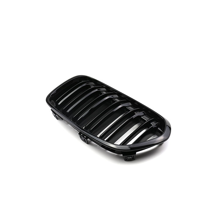 Car Accessories Gloss Black Dual Slat Front Bumper Radiator Mesh Grille Car Grille Fit for BMW Series 1 F52 2016-2020