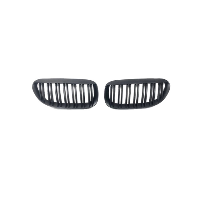 Auto Parts Matte Black Dual Slat Decorative Front Bumper Mesh Radiator Grille Car Front Grille for BMW E63 2006-2010