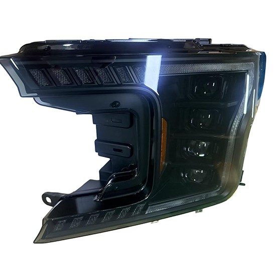 Auto Parts F Style  4LED Lens Round Decorative Cover Head Lamp Headlights for Ford F150 2018-2020 Chrome Plated Decorative Frame